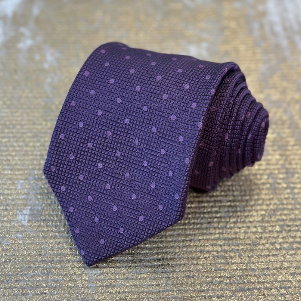 BROOKS BROTHERS Men's Silk Purple Dot Necktie | Office Business Work Career